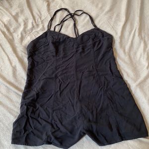 Silence & Noise Spaghetti Strap Black Romper SZ M